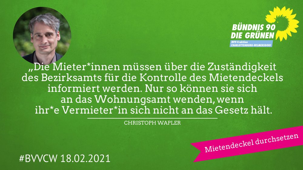 Die Mieter*innen müssen über die Zuständigkeit des Bezirksamts für die Kontrolle des Mietendeckels informiert werden. Nur so können sie sich an das Wohnungsamt wenden, wenn ihr*e Vermieter*in sich nicht an das Gesetz hält.