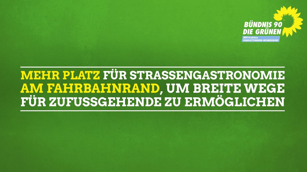 Mehr Platz für Straßengastronomie am Fahrbahnrand, um breite Wege für Fußgänger*innen zu ermöglichen