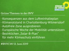 Grüne Themen in der Juni-BVV